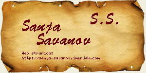 Sanja Savanov vizit kartica
